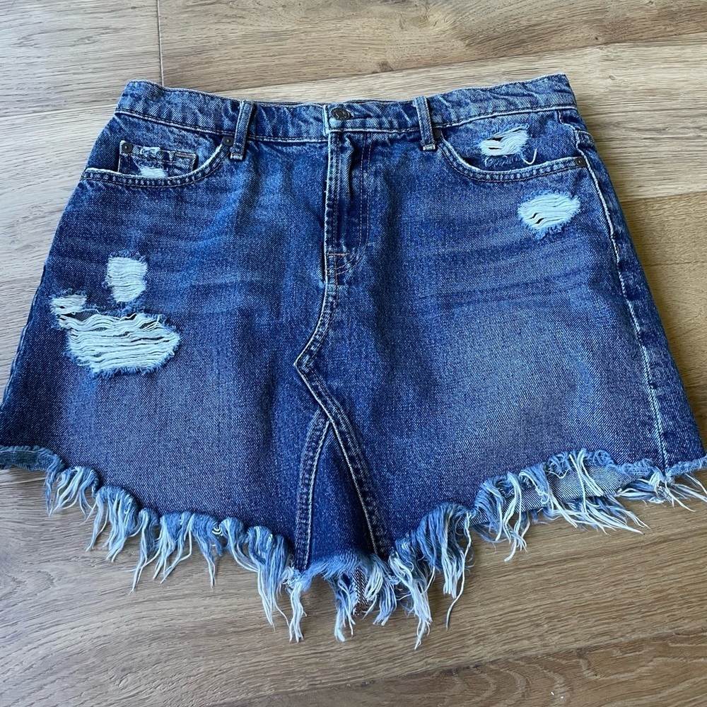 7 for all mankind jean skirt 29
